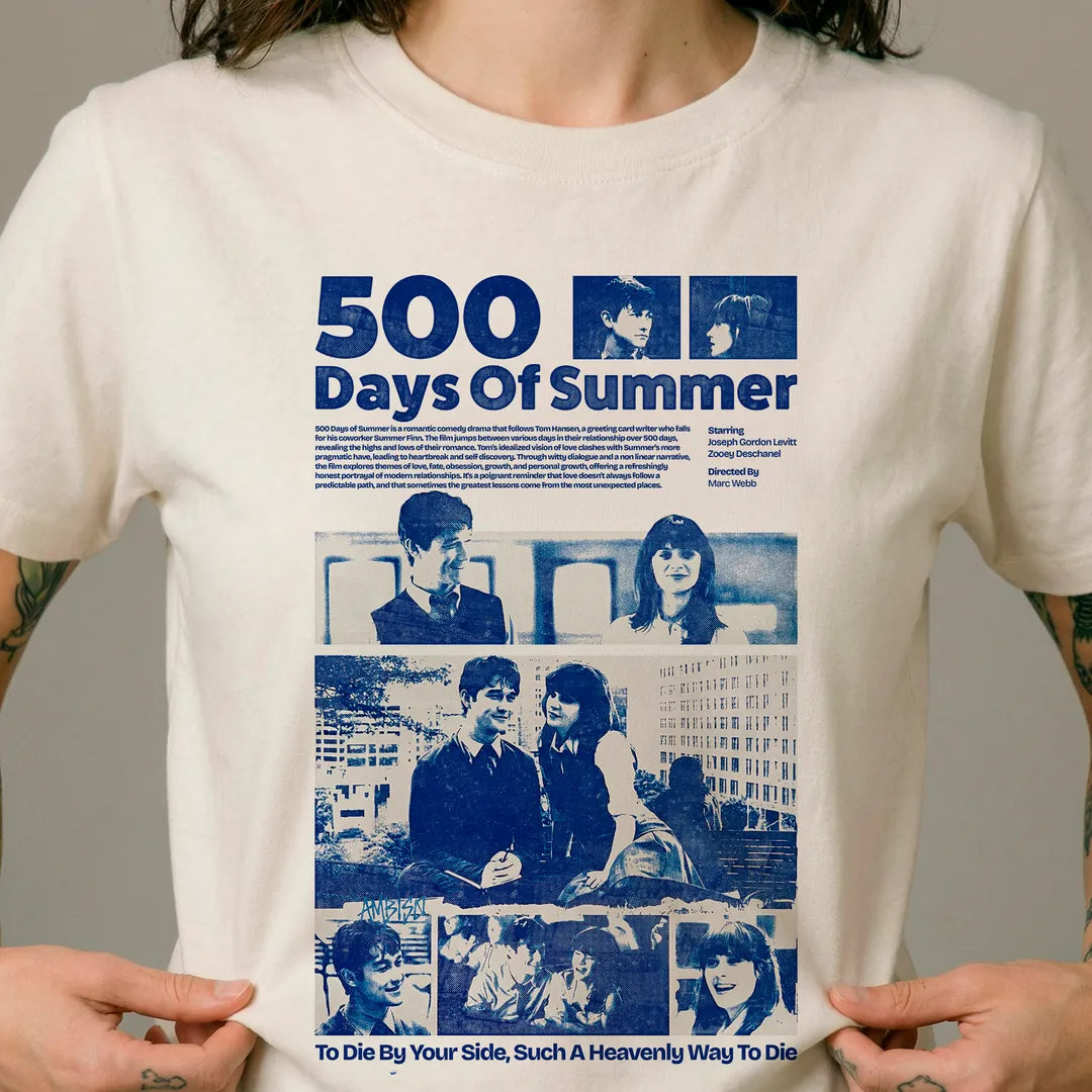 Camiseta Basica 500 Days of Summer Feminina Off-White