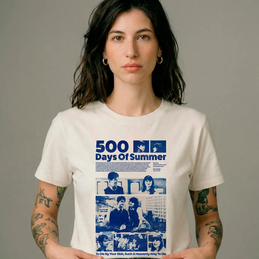 Camiseta Basica 500 Days of Summer Feminina Off-White