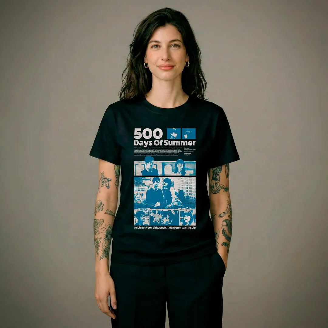 Camiseta Basica 500 Days of Summer Feminina Preto