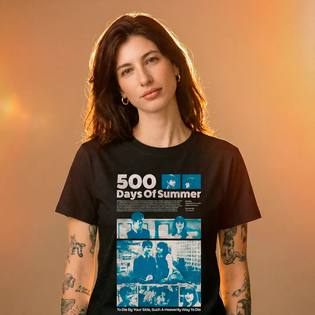 Camiseta Basica 500 Days of Summer Feminina Preto