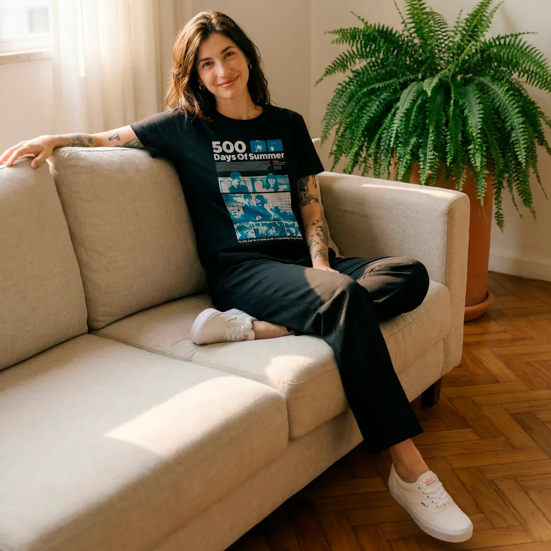 Camiseta Basica 500 Days of Summer Feminina Preto