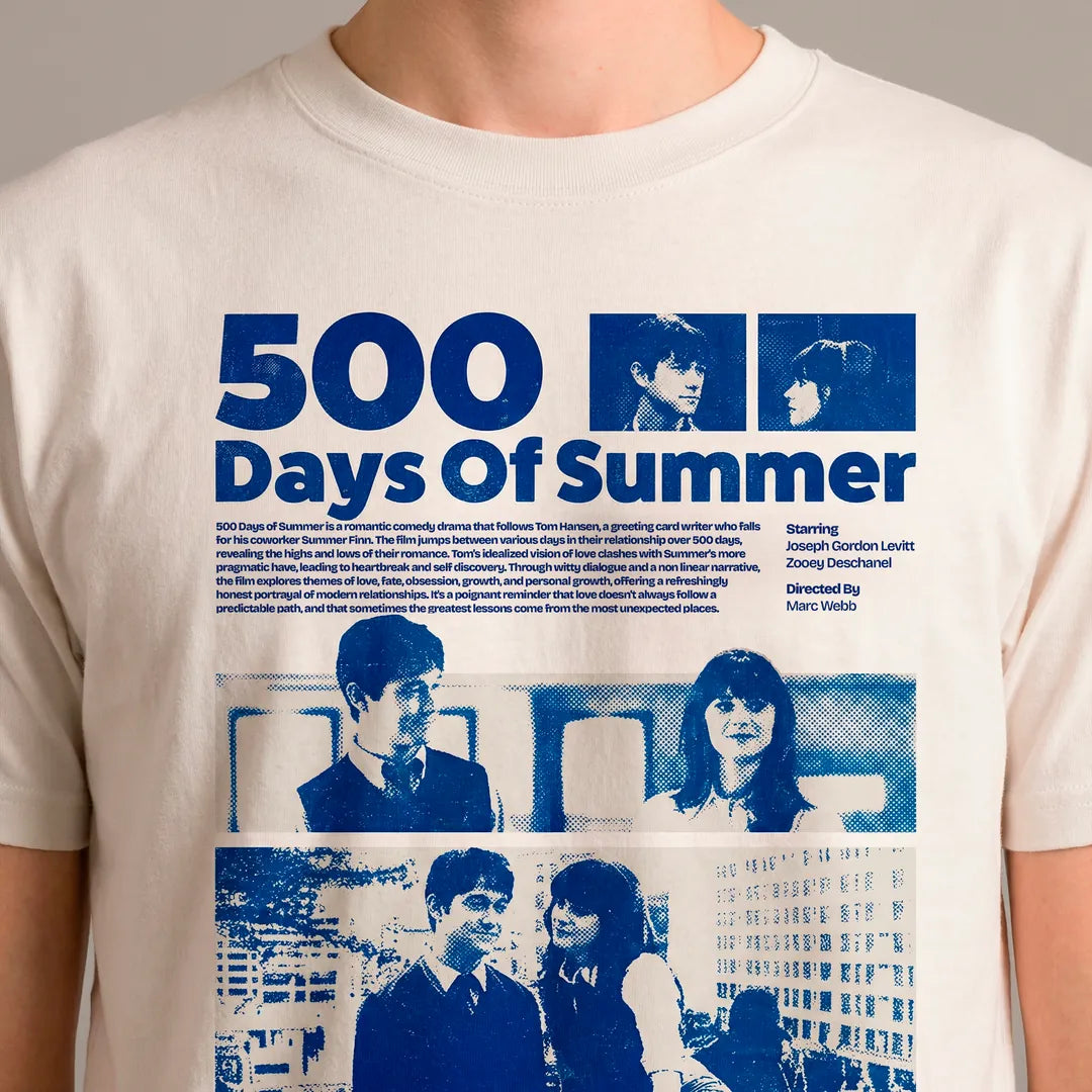 Camiseta Basica 500 Days of Summer Masculina Off-White