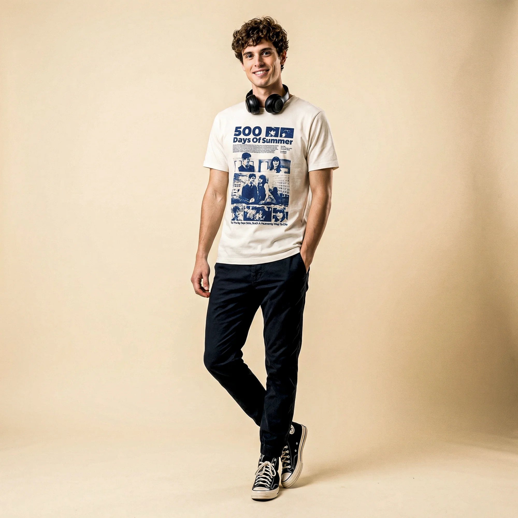 Camiseta Basica 500days Masculina Off-White