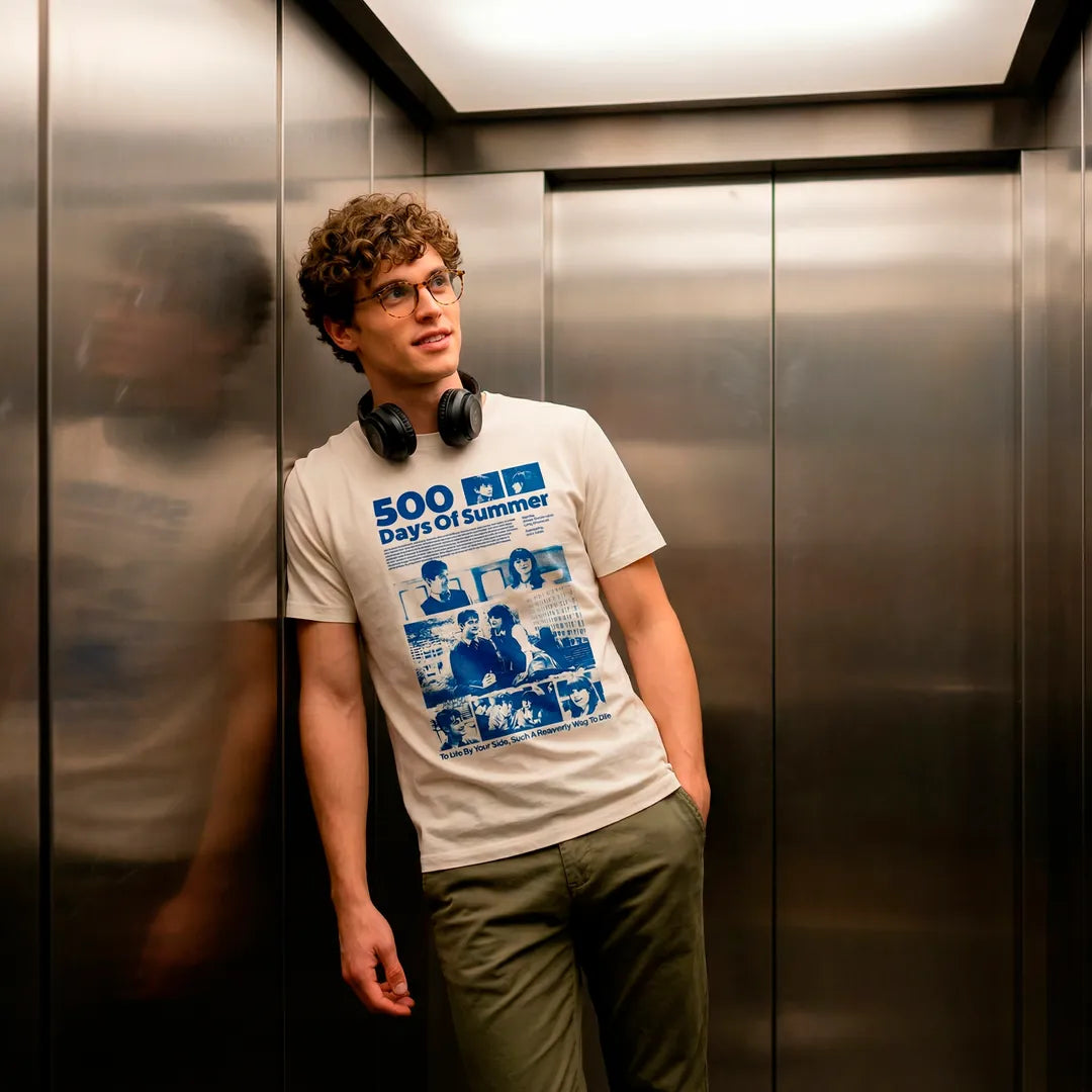 Camiseta Basica 500 Days of Summer Masculina Off-White