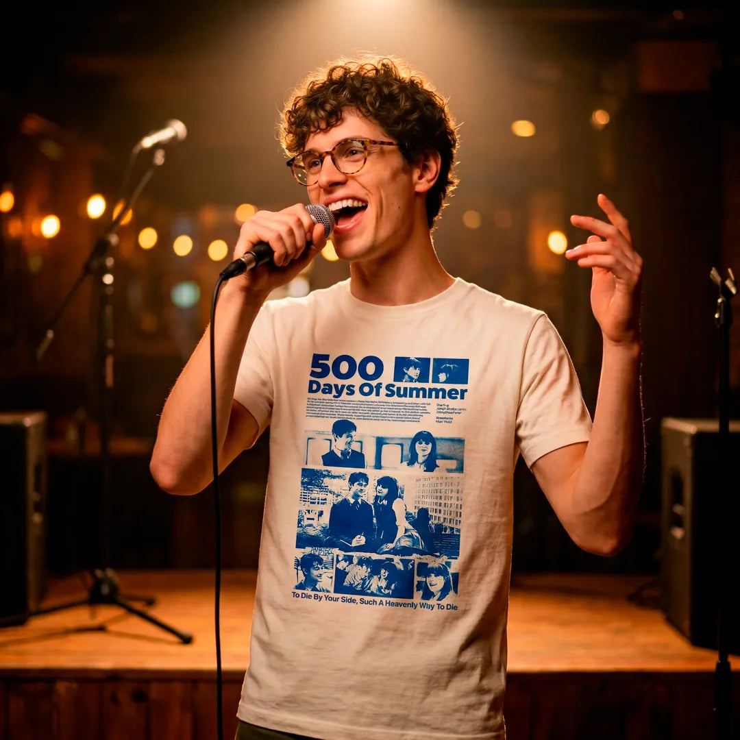 Camiseta Basica 500 Days of Summer Masculina Off-White