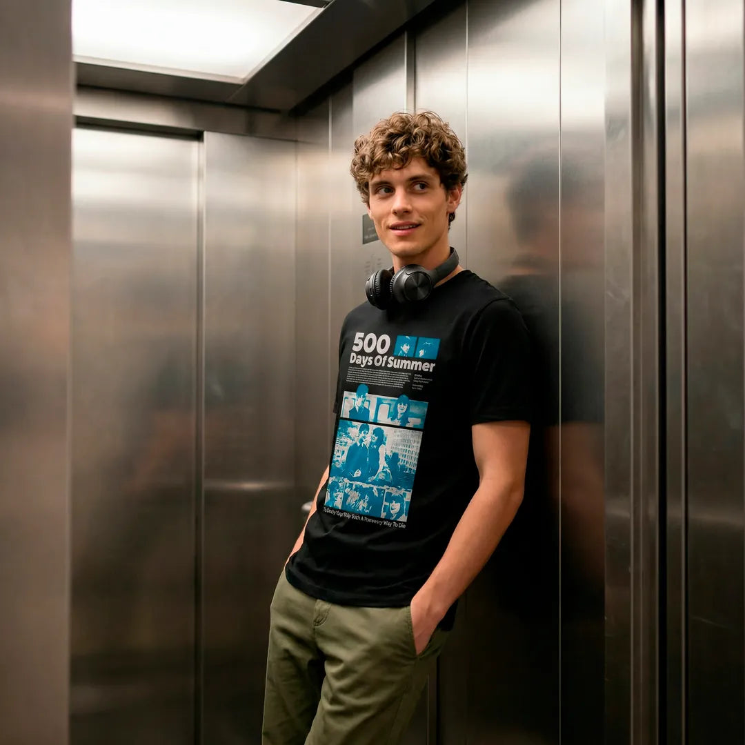 Camiseta Basica 500 Days of Summer Masculina Preto