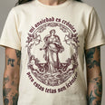 Camiseta Basica ANSIEDAD Feminina Off-White