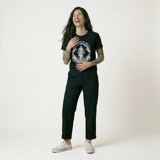 Camiseta Basica ANSIEDAD Feminina Preto
