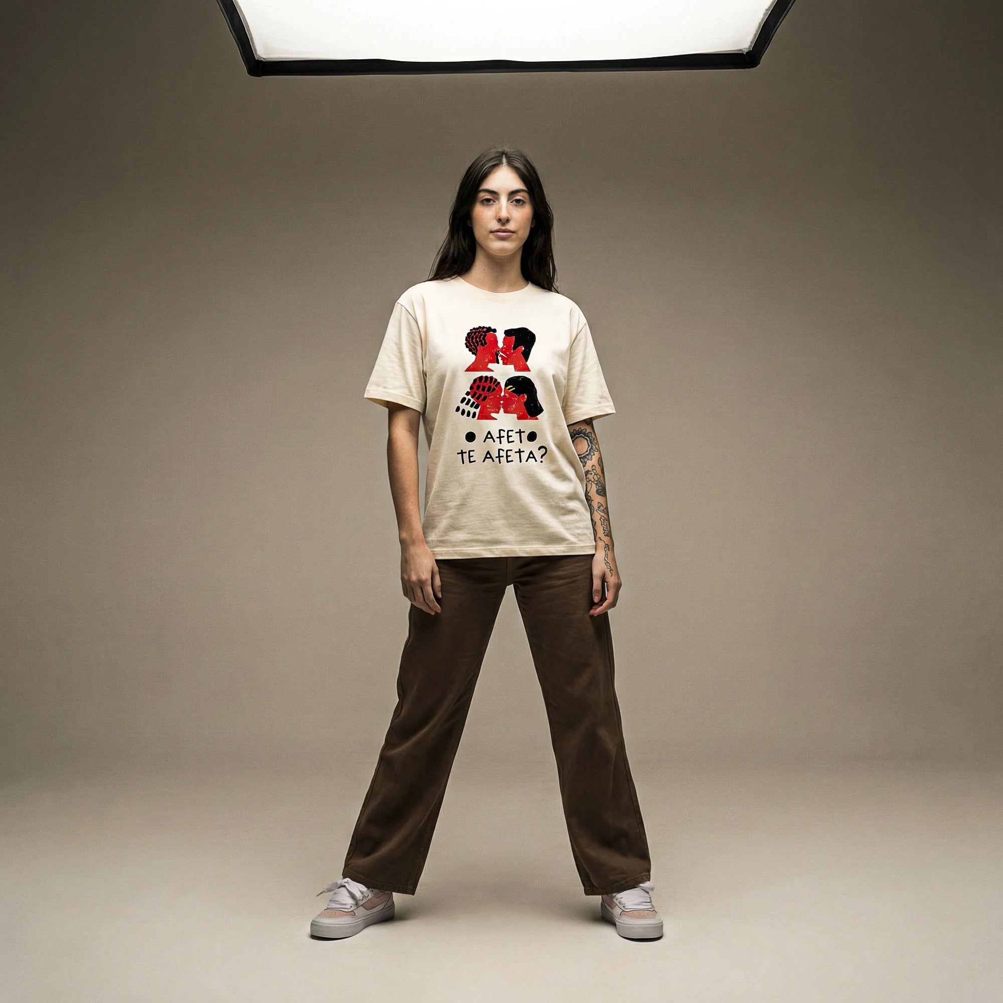 Camiseta Basica Afeto Feminina Off-White