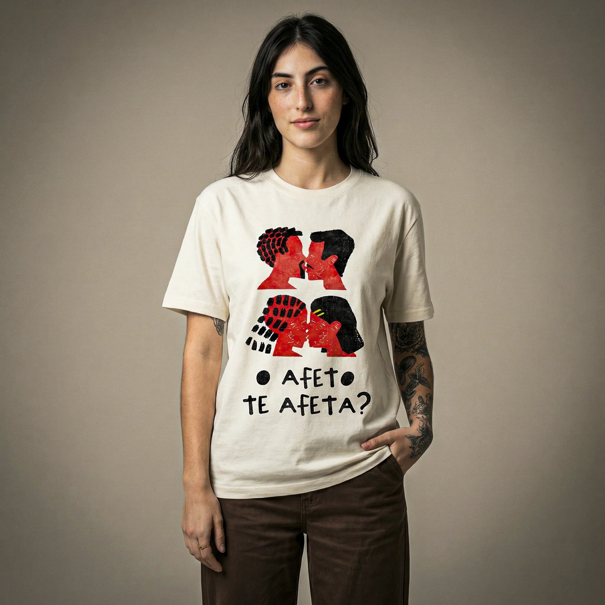 Camiseta Basica Afeto Feminina Off-White