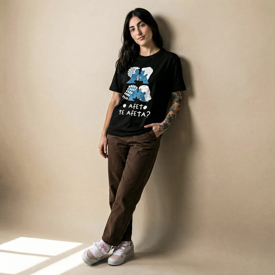 Camiseta Básica O Afeto Te Afeta? Feminina Preto