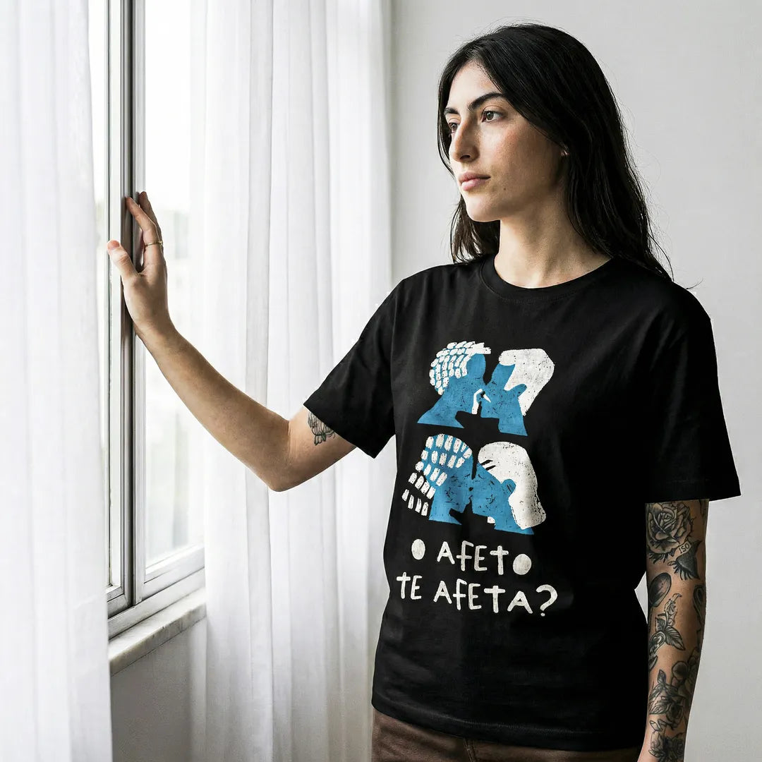 Camiseta Básica O Afeto Te Afeta? Feminina Preto