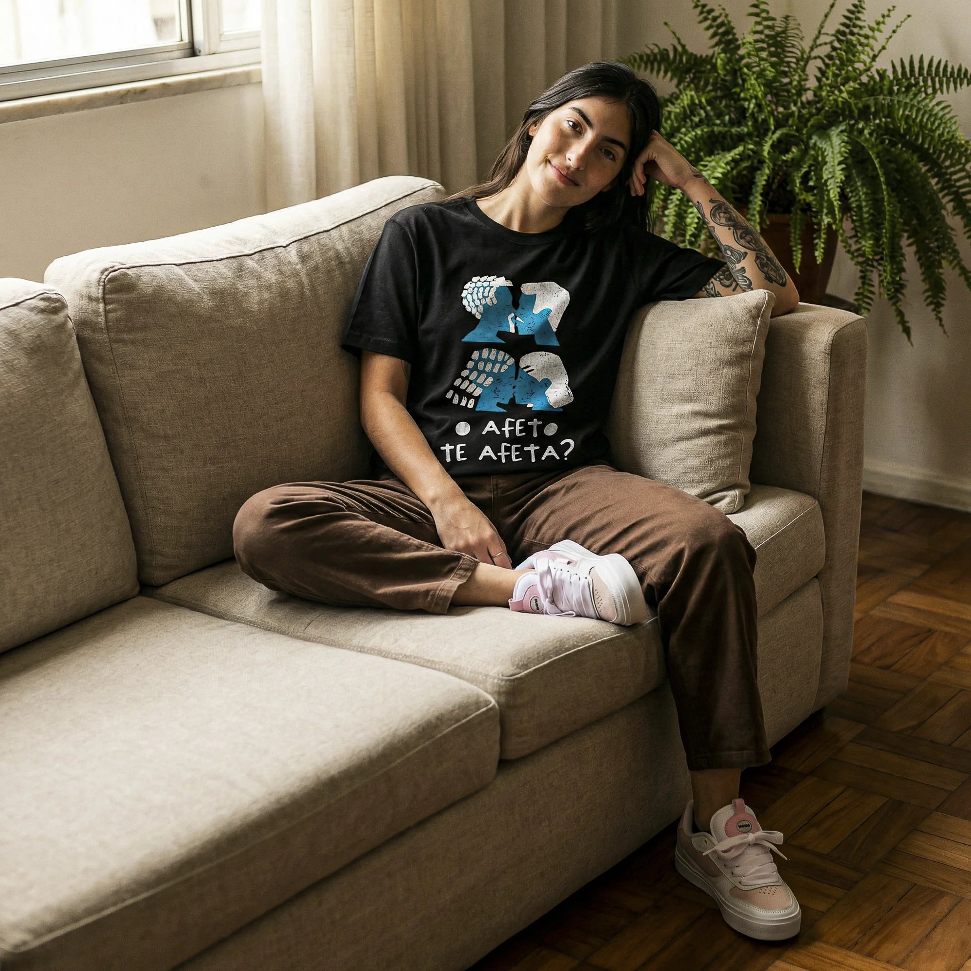 Camiseta Basica Afeto Feminina Preto