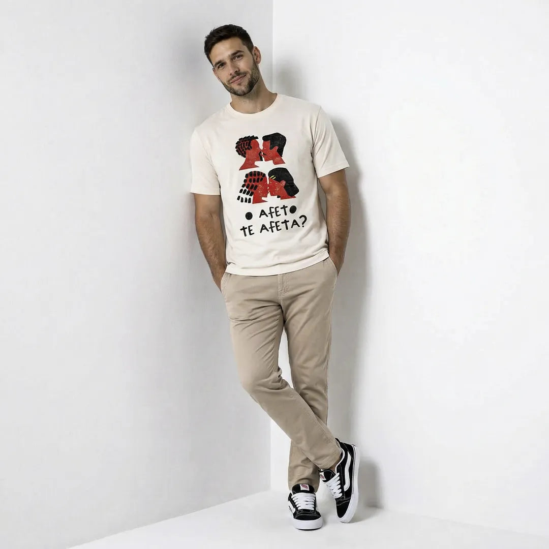 Camiseta Básica O Afeto Te Afeta? Masculina Off-White