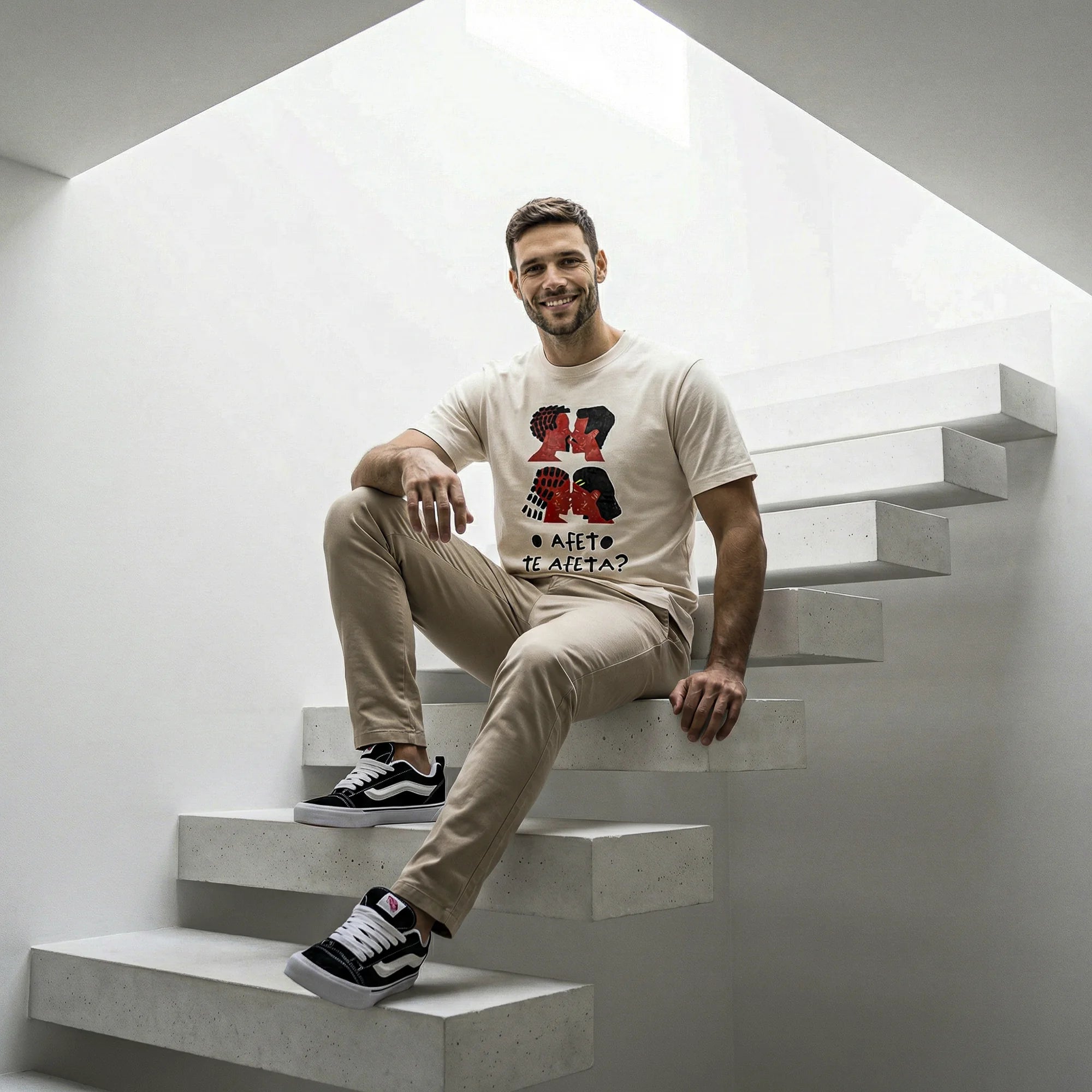 Camiseta Basica Afeto Masculina Off-White