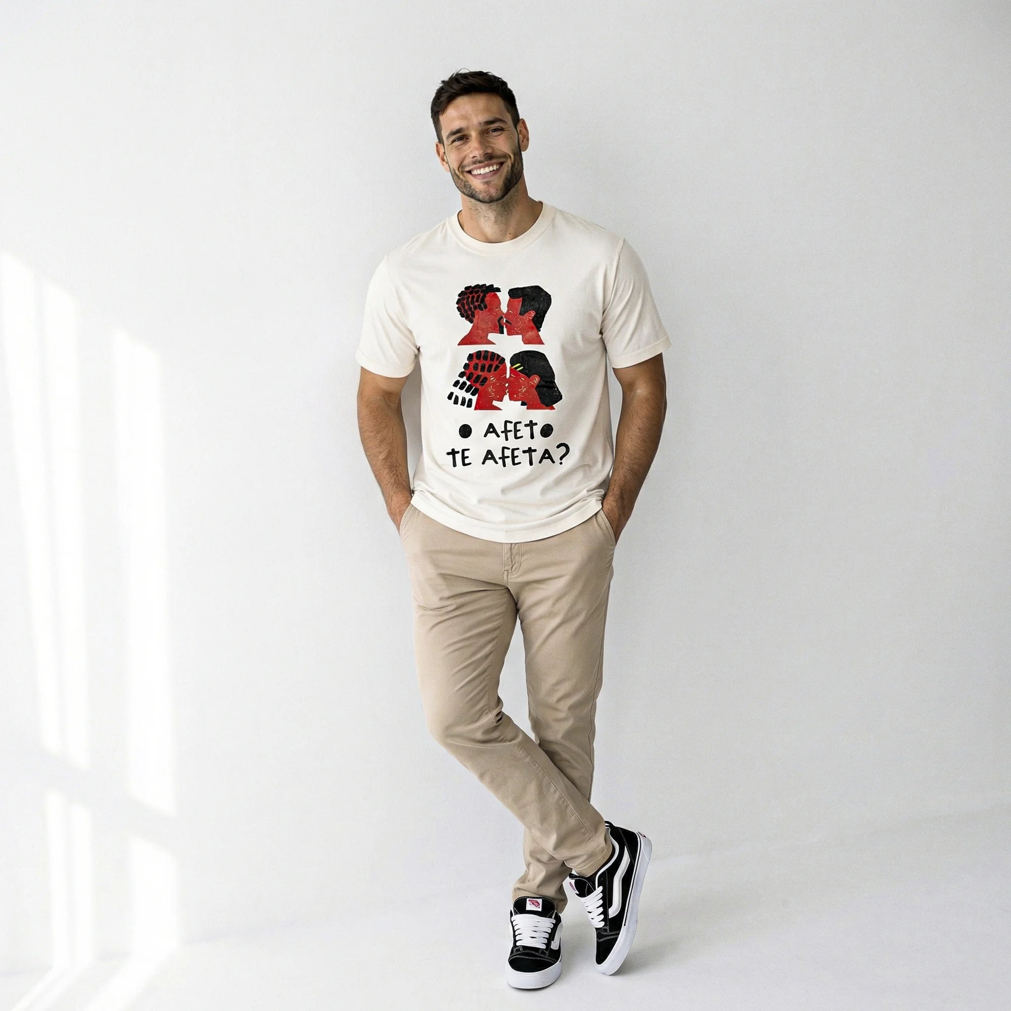 Camiseta Basica Afeto Masculina Off-White
