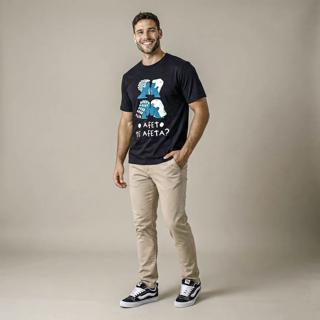 Camiseta Básica O Afeto Te Afeta? Masculina Preto