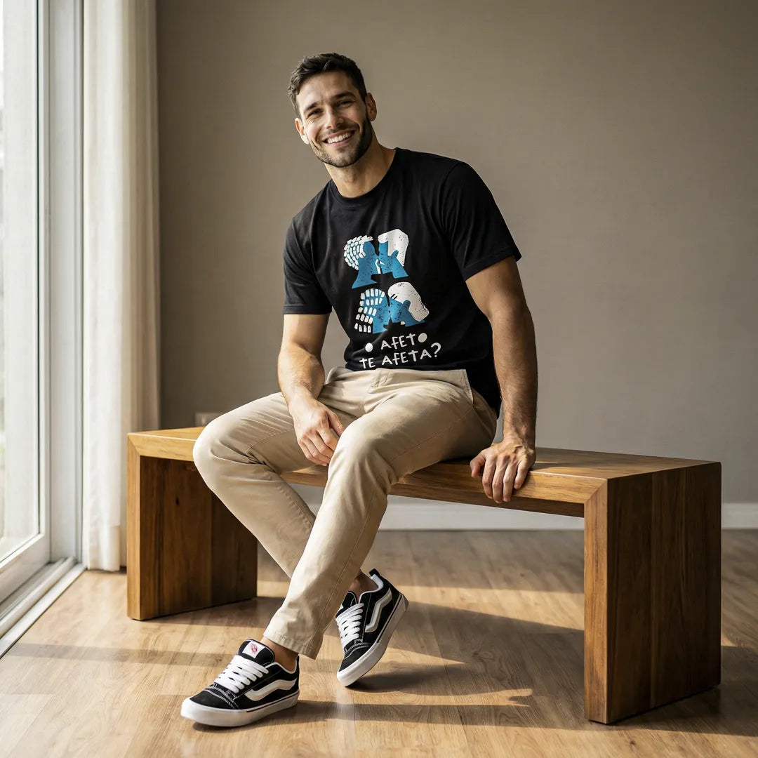 Camiseta Básica O Afeto Te Afeta? Masculina Preto