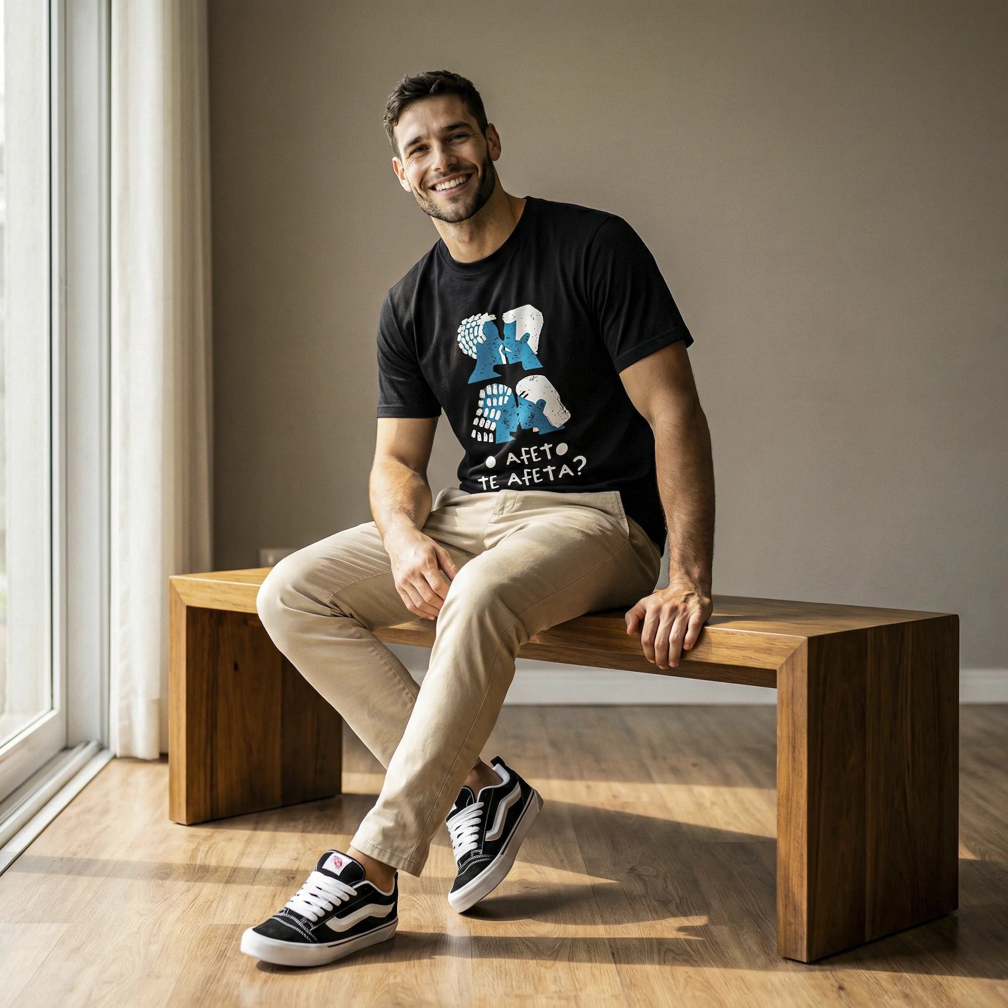 Camiseta Basica Afeto Masculina Preto