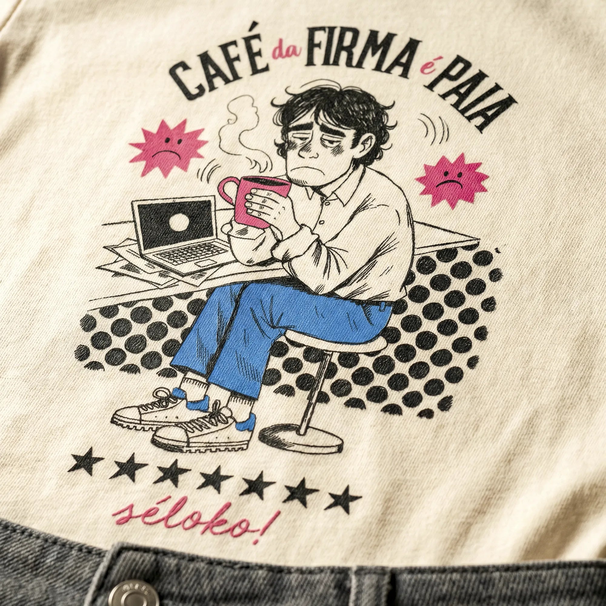 Camiseta Básica Café na Firma é Paia Feminina Off-White