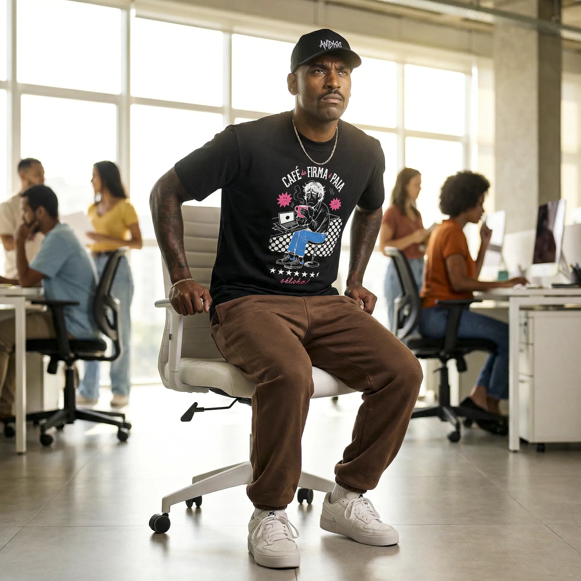 Camiseta Básica Café na Firma é Paia Masculina Preto