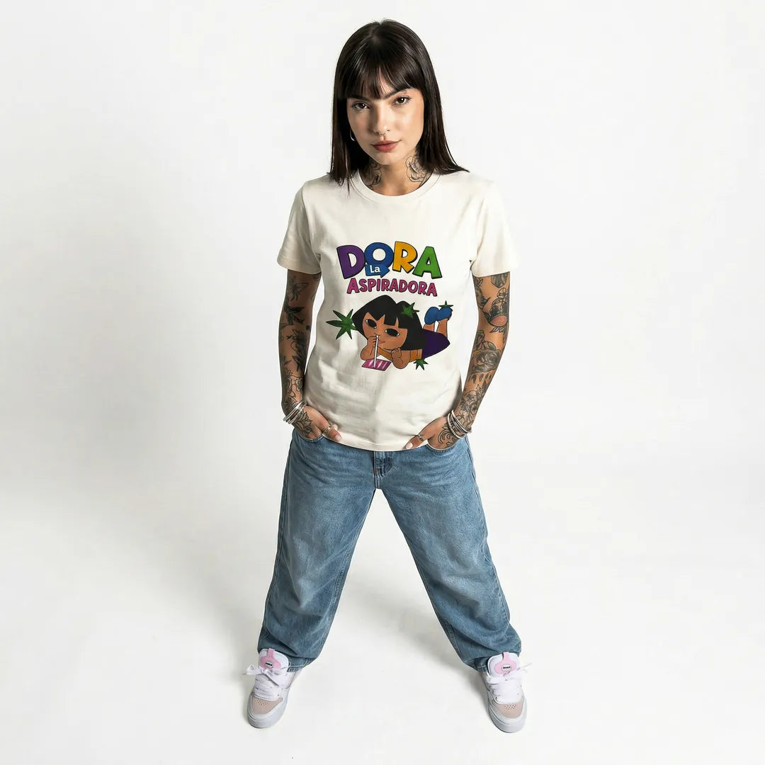 Camiseta Basica Dora la Aspiradora Feminina Off-White 04