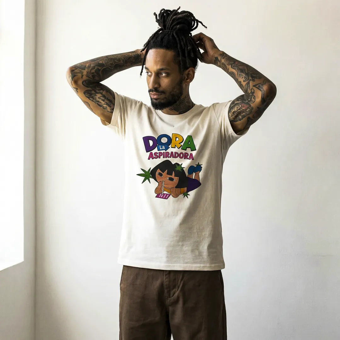 Camiseta Basica Dora la Aspiradora Masculina Off-White 01
