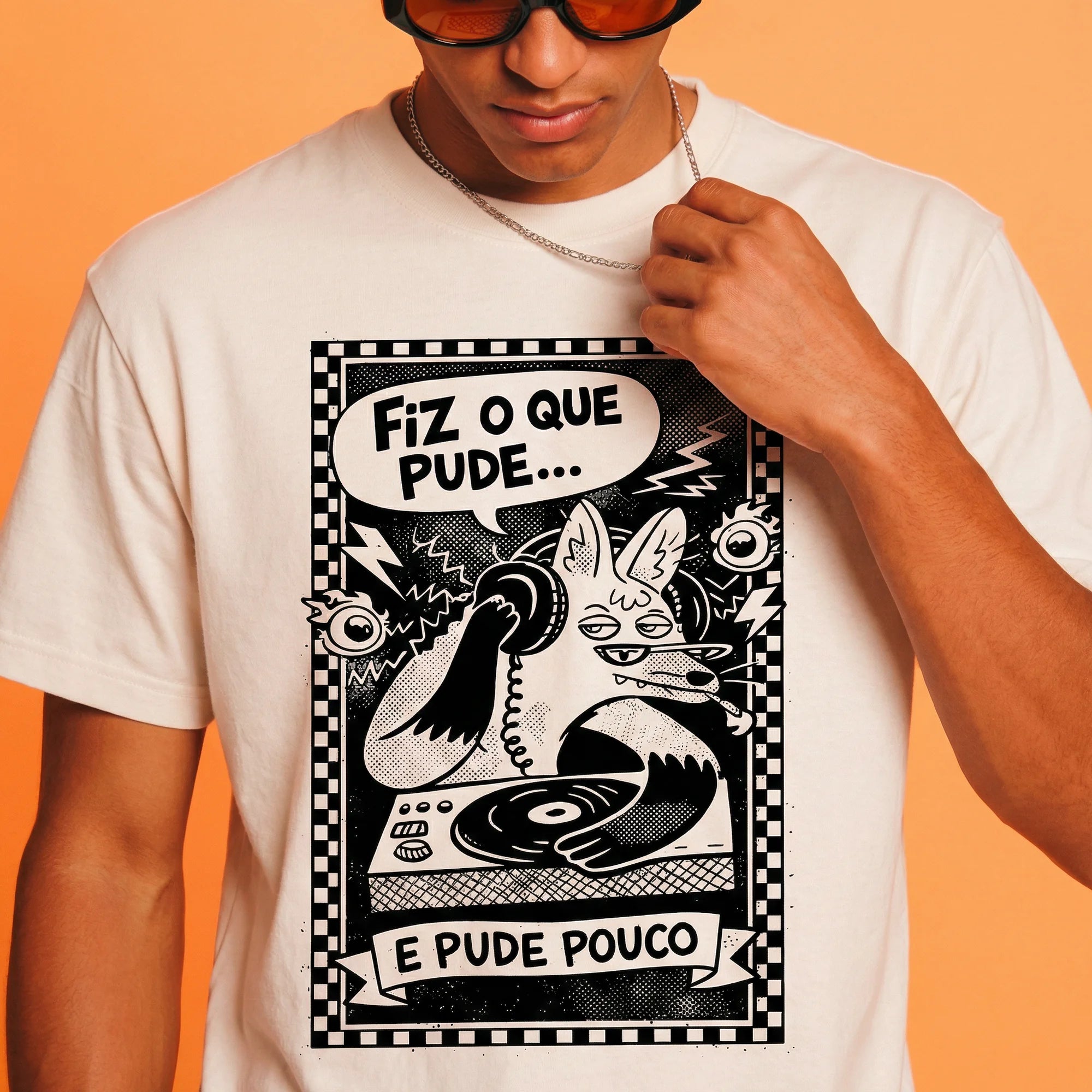 Camiseta Basica FIZ-O-QUE-PUDE Masculina Off-White