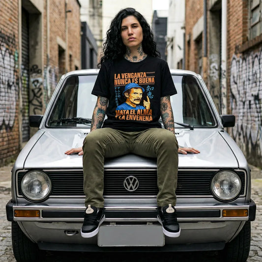 Camiseta Basica La Venganza Nunca Es Buena Feminina Preto