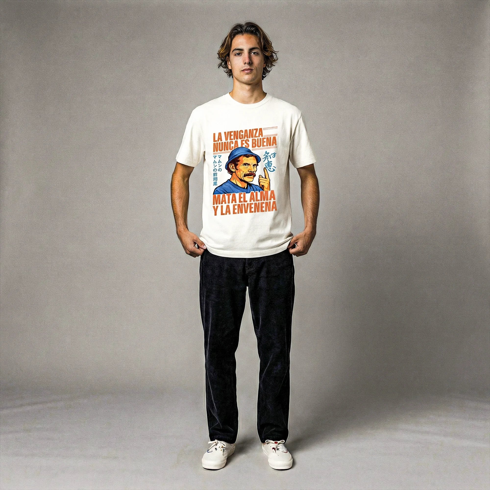 Camiseta Basica LAVENGANZA Masculina Off-White