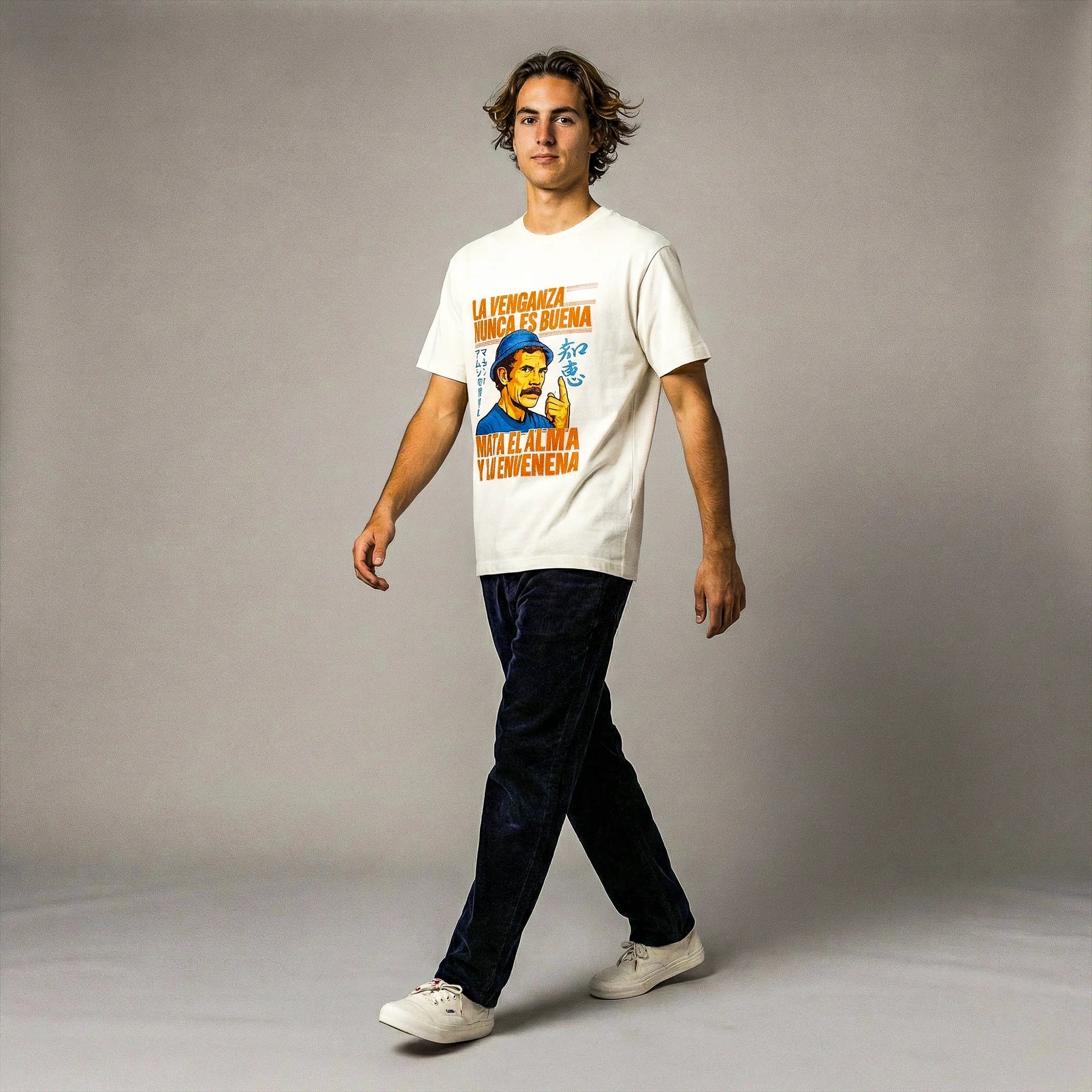 Camiseta Basica LAVENGANZA Masculina Off-White