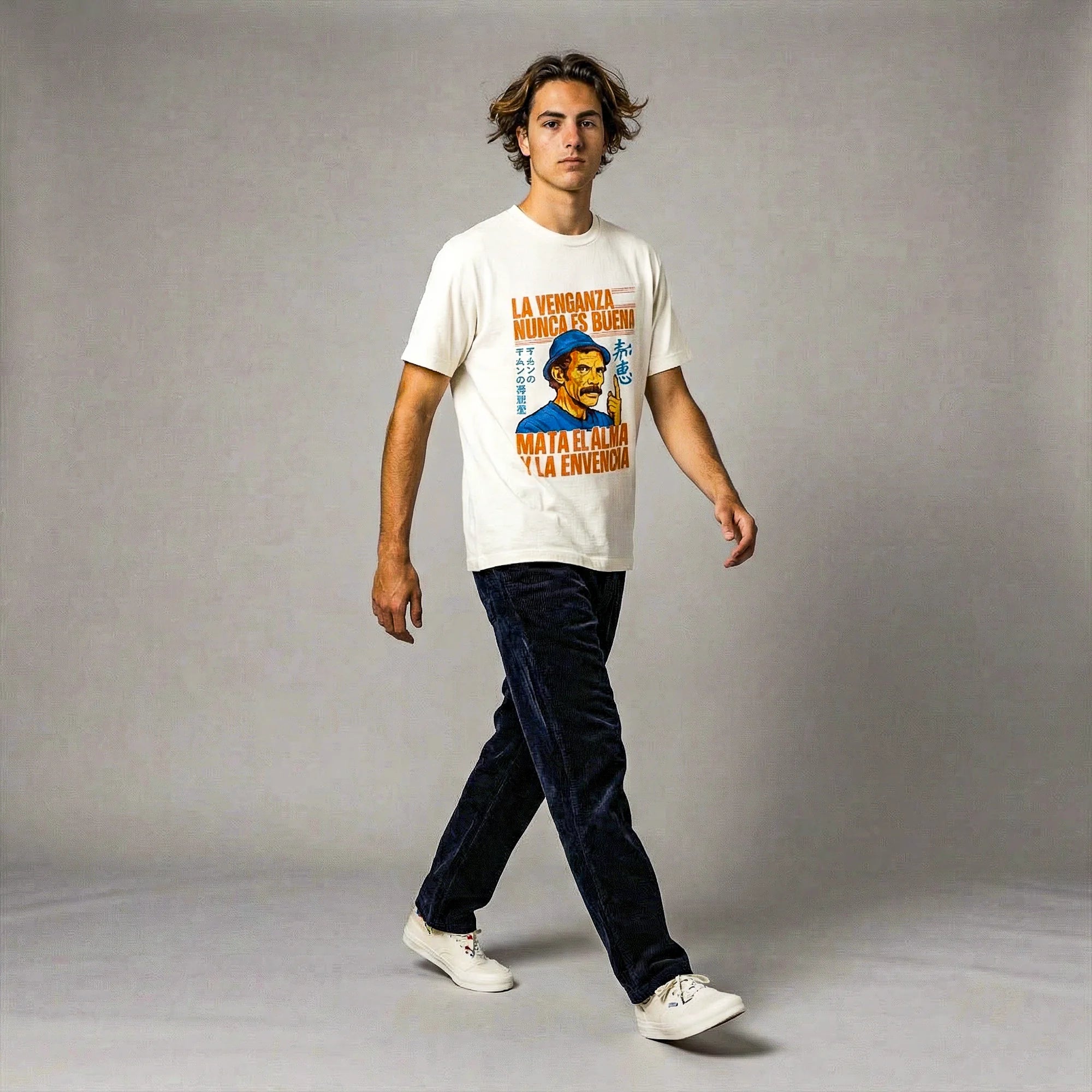 Camiseta Basica LAVENGANZA Masculina Off-White