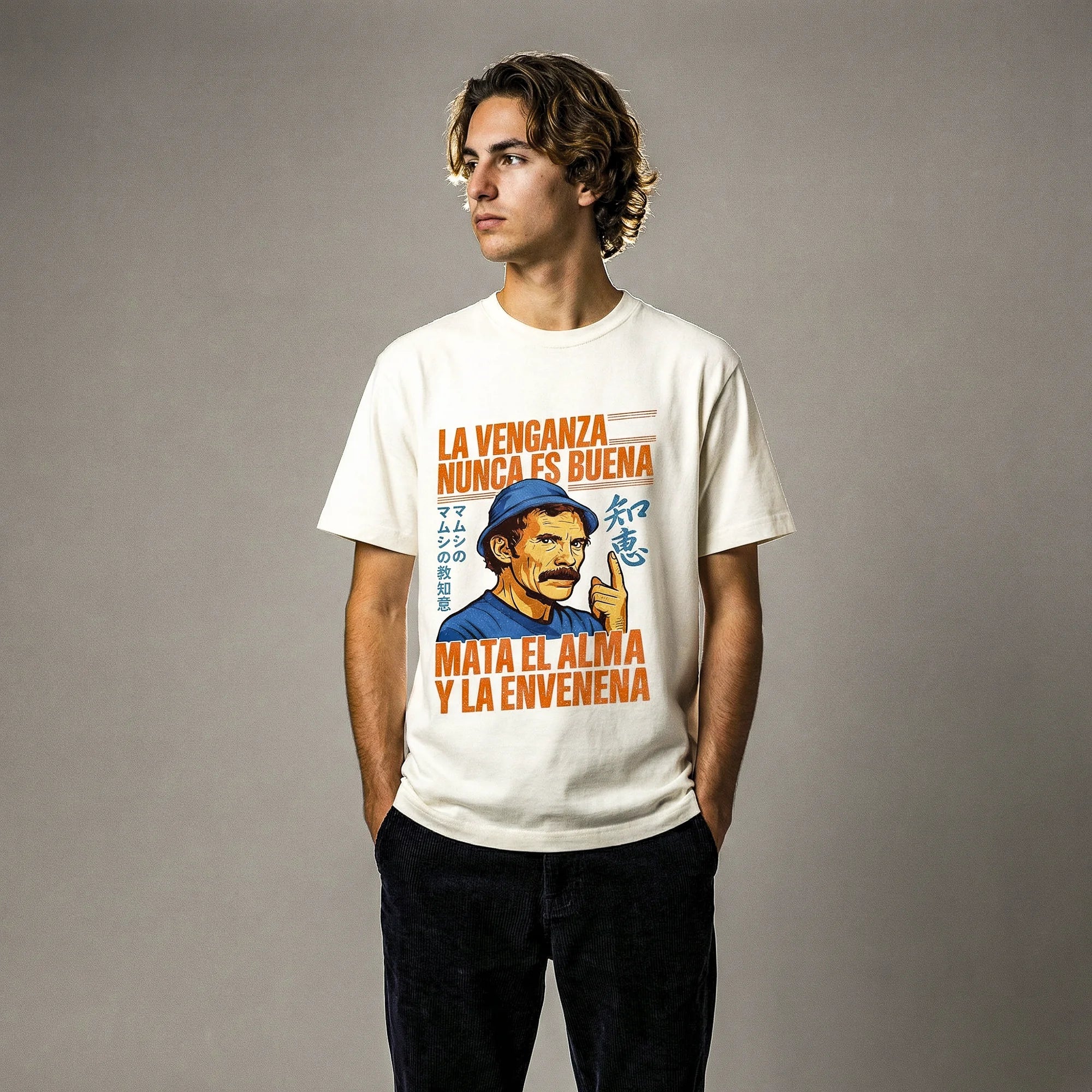 Camiseta Basica LAVENGANZA Masculina Off-White