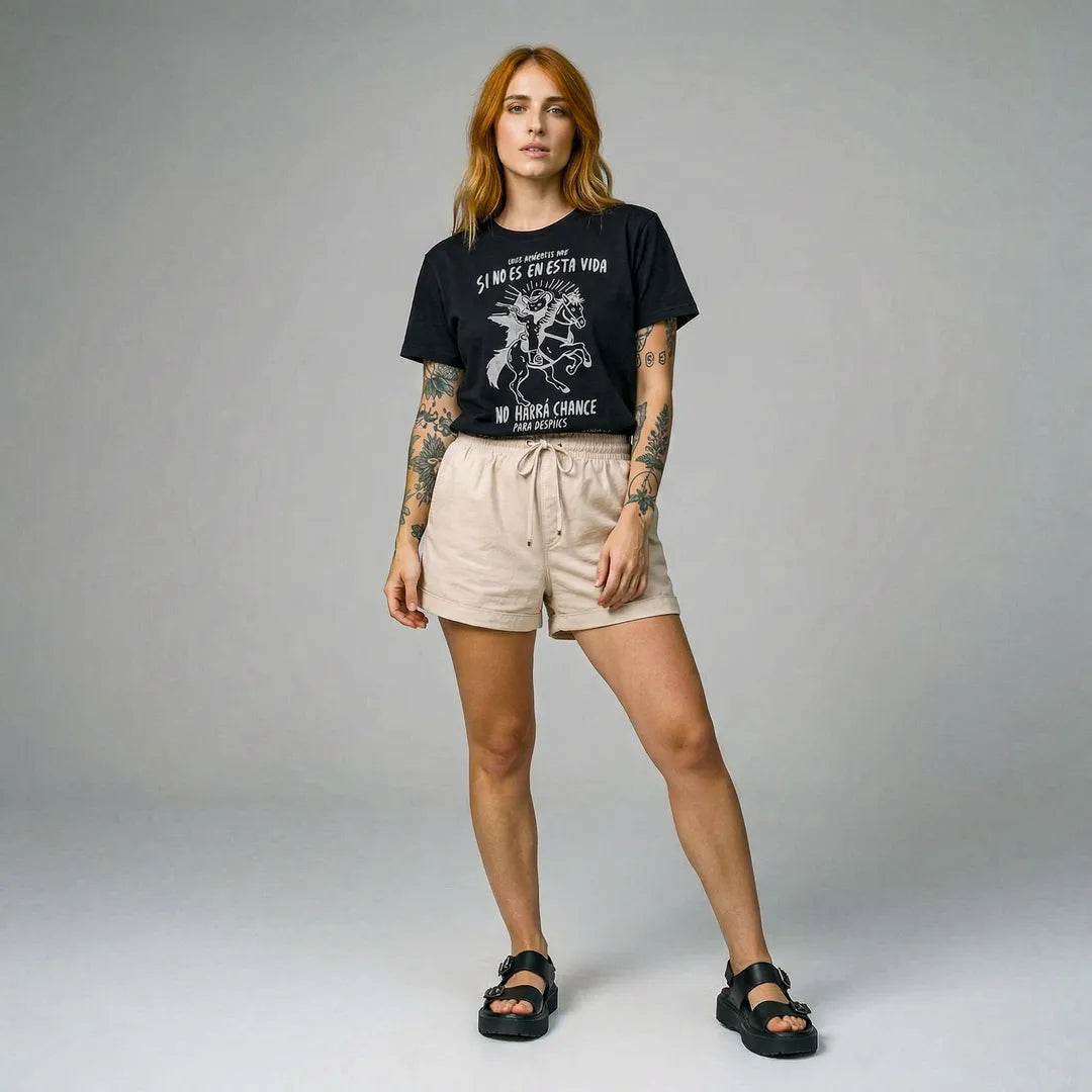 Camiseta Basica Mijo, Acuérdese de Morir Feminina Preto