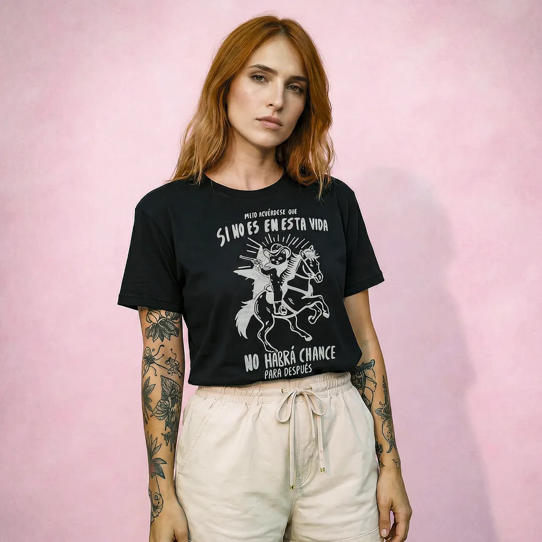 Camiseta Basica Mijo, Acuérdese de Morir Feminina Preto
