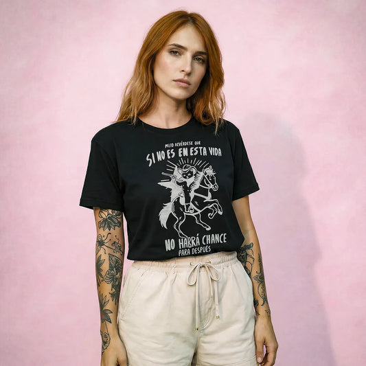 Camiseta Basica Mijo, Acuérdese de Morir Feminina Preto