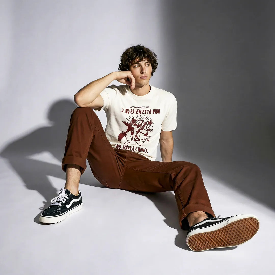 Camiseta Basica Mijo, Acuérdese de Morir Masculina Off-White