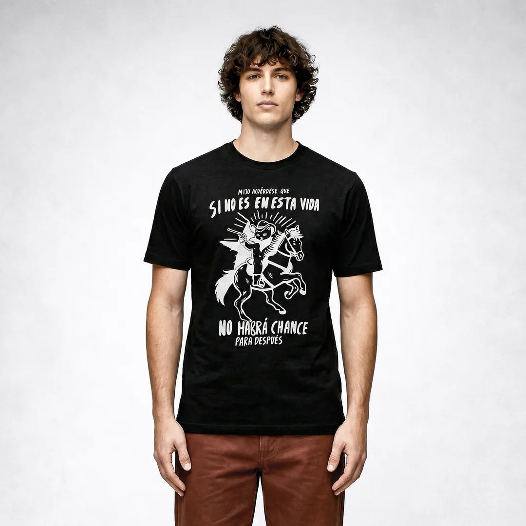 Camiseta Basica Mijo, Acuérdese de Morir Masculina Preto