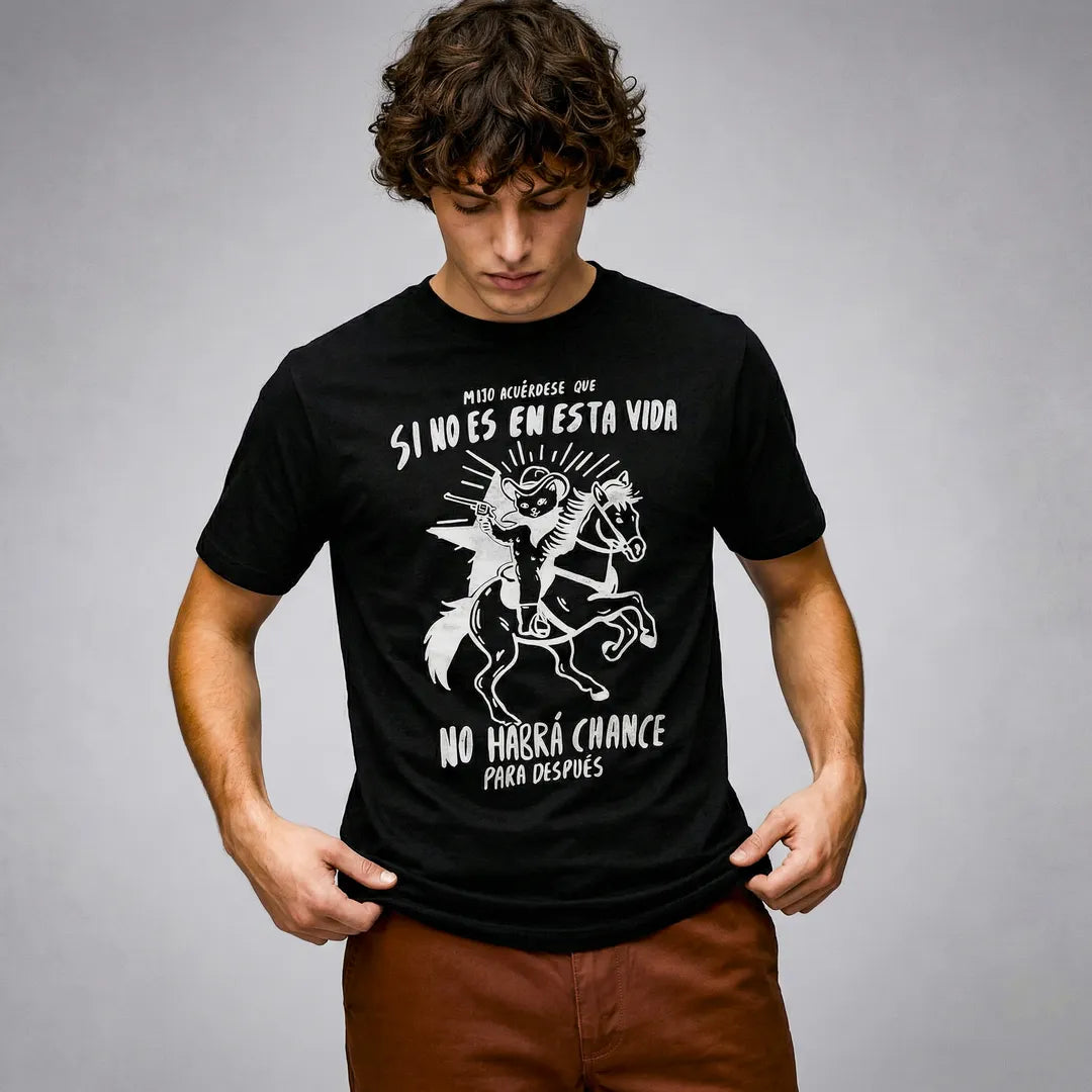 Camiseta Basica Mijo, Acuérdese de Morir Masculina Preto