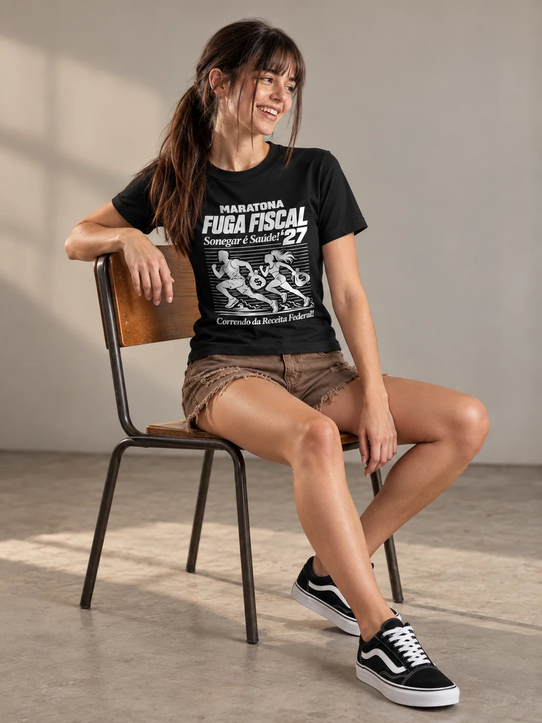 Camiseta Básica Maratona Fuga Fiscal Feminina Preto