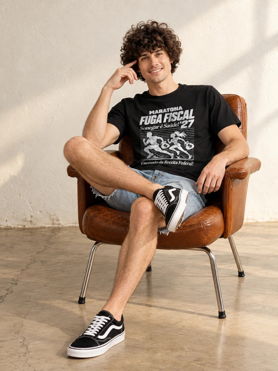 Camiseta Básica Maratona Fuga Fiscal Masculina Preto