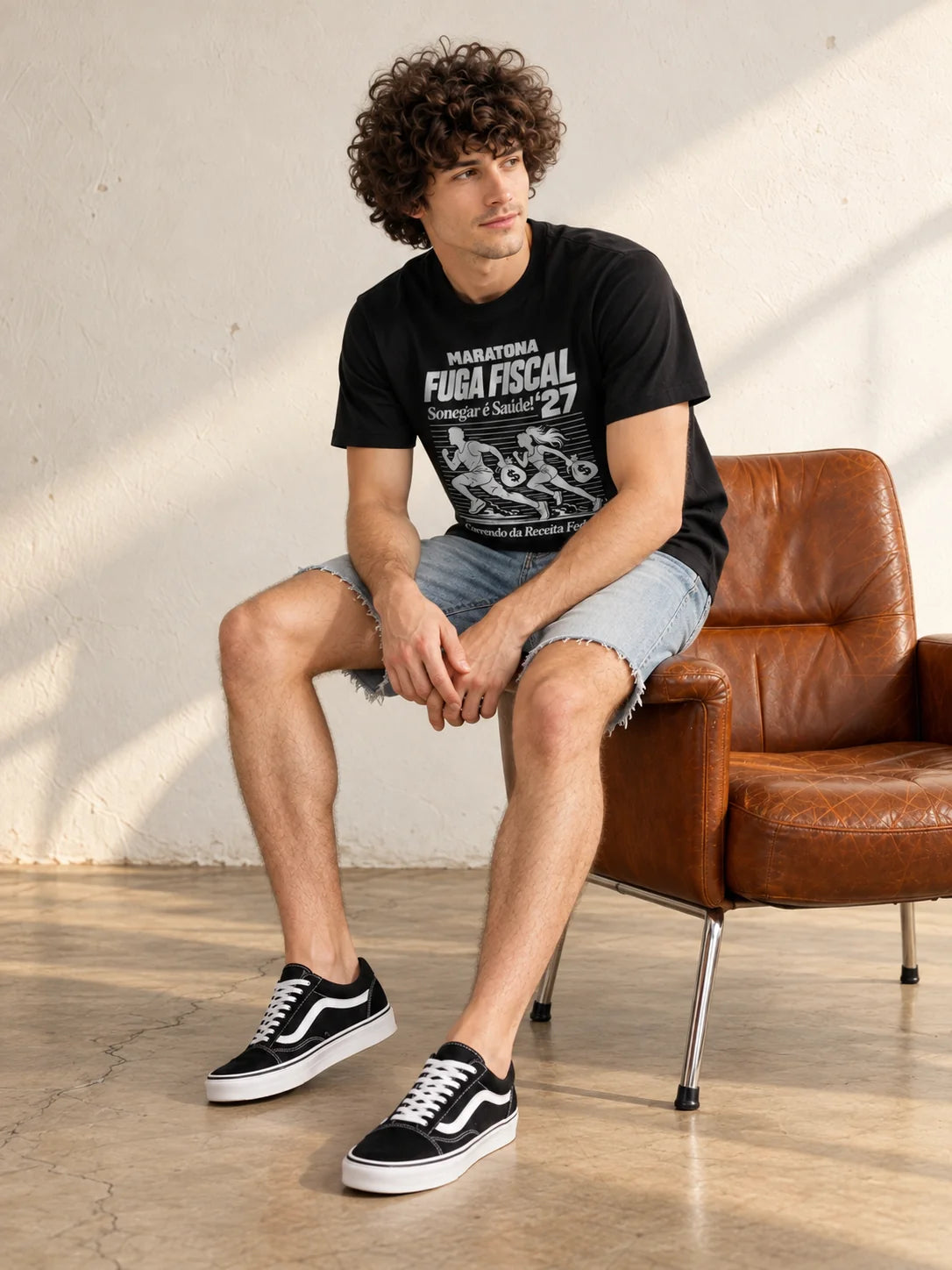 Camiseta Básica Maratona Fuga Fiscal Masculina Preto