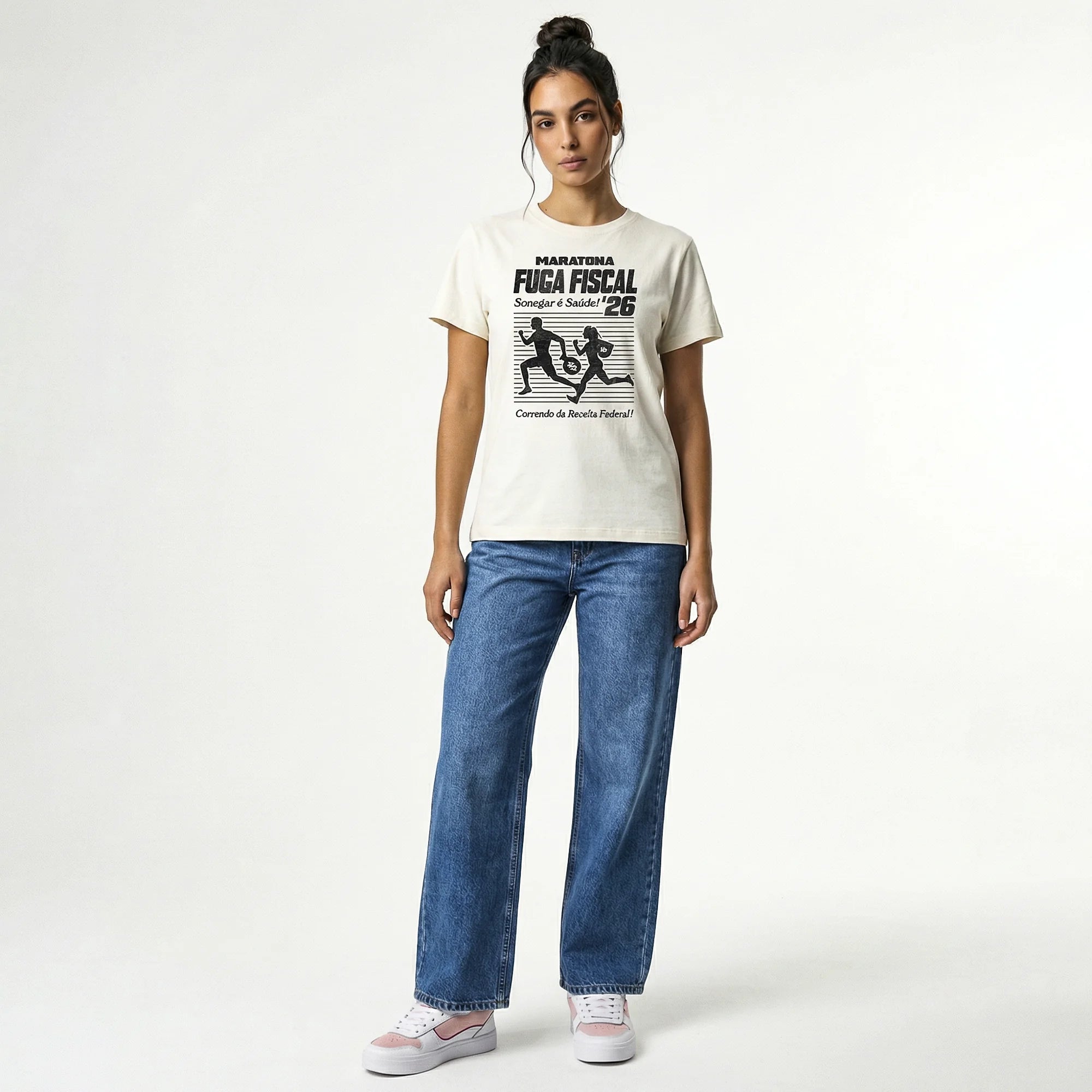Camiseta Basica MaratonaFiscal Feminina Off-White