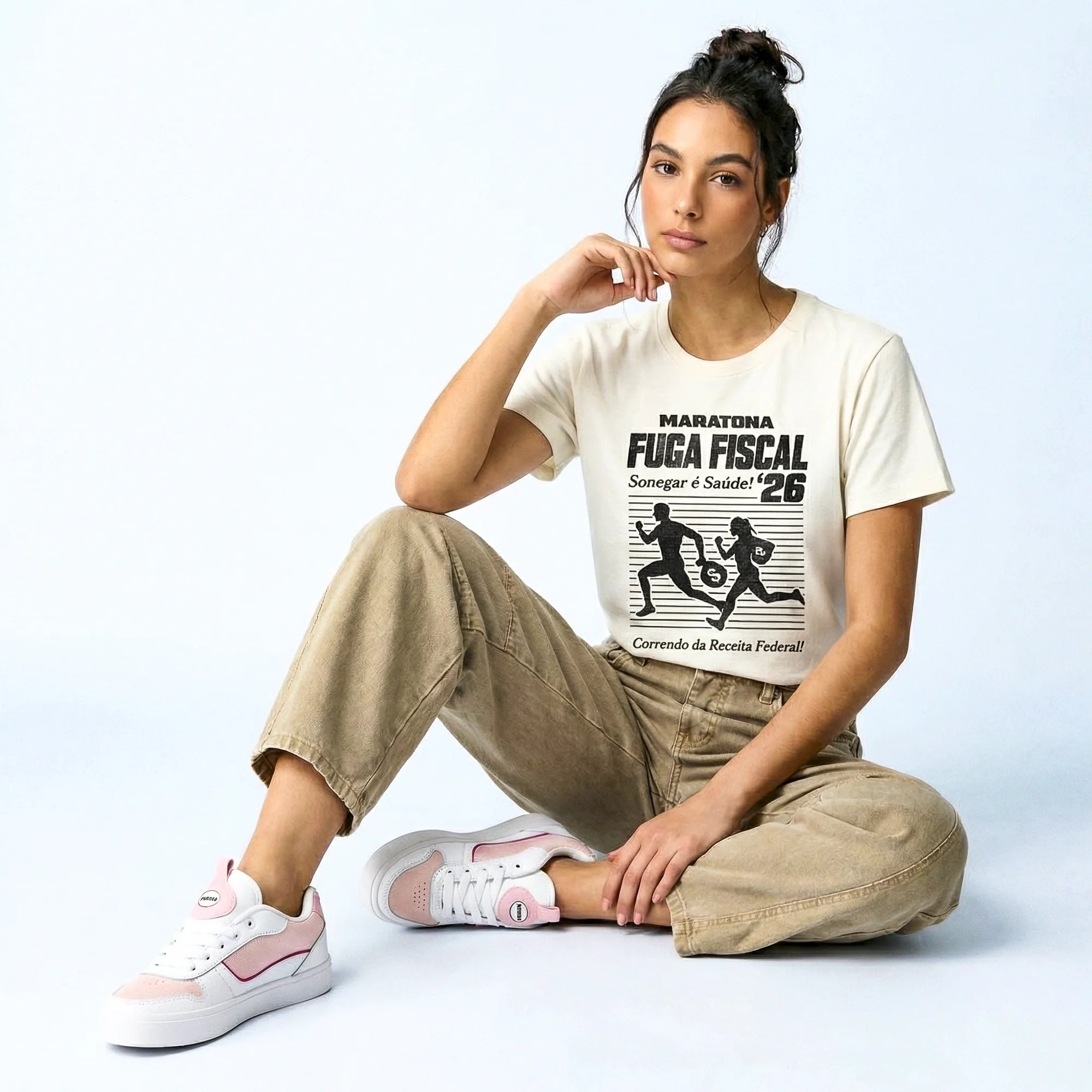 Camiseta Basica MaratonaFiscal Feminina Off-White