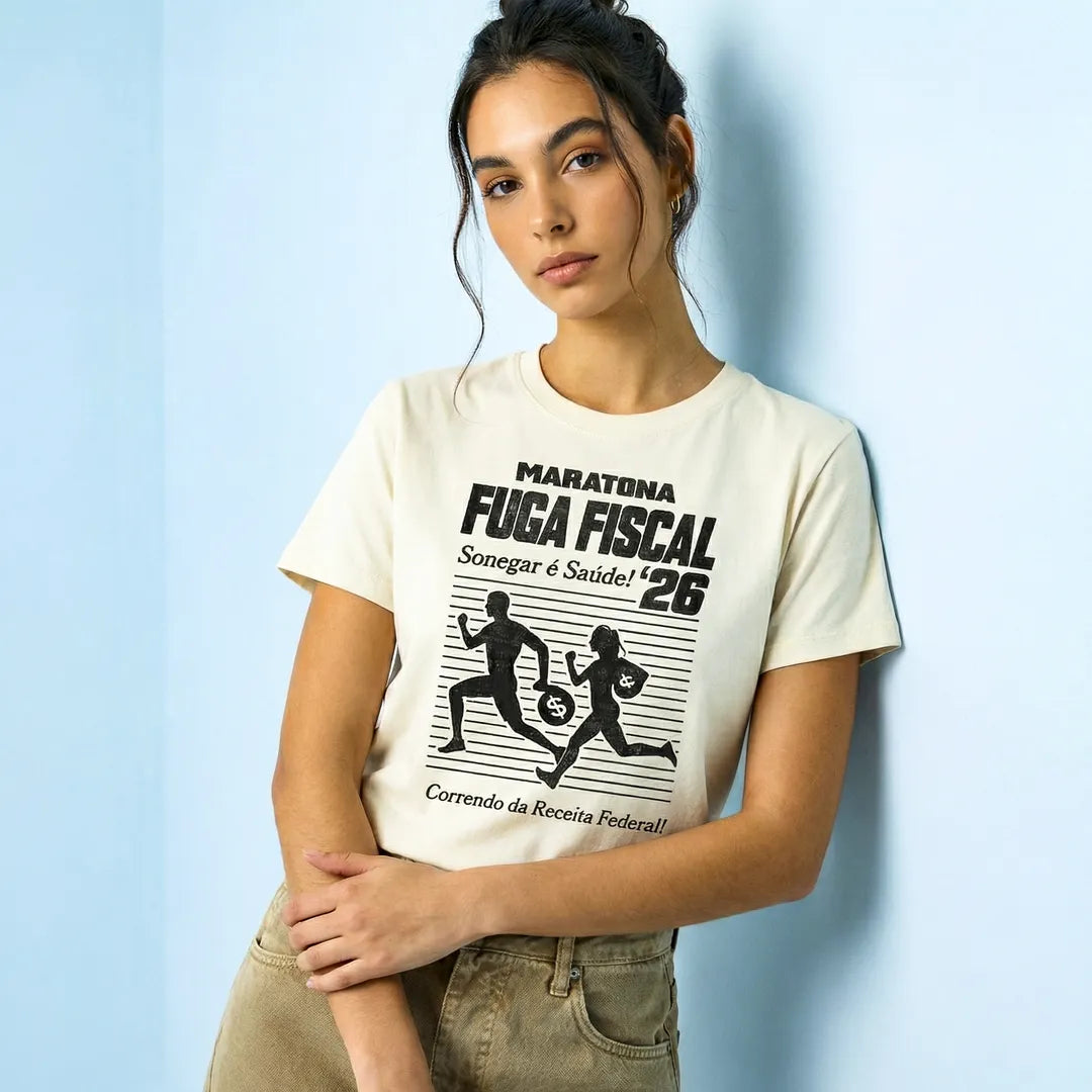 Camiseta Básica Maratona Fiscal Feminina Off-White