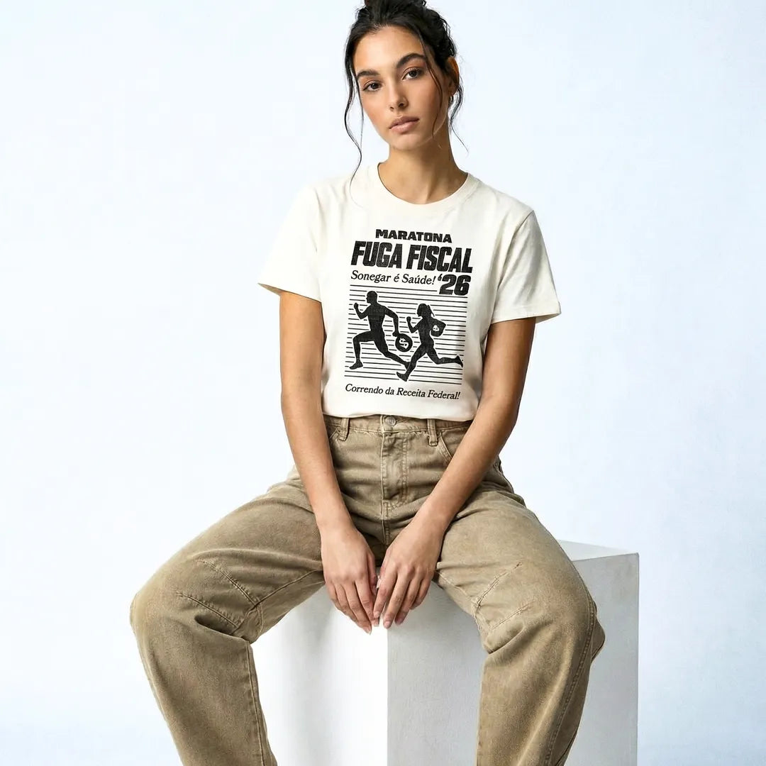 Camiseta Básica Maratona Fiscal Feminina Off-White