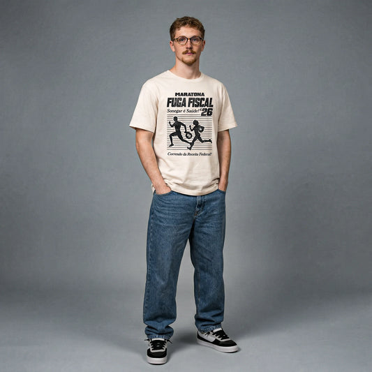 Camiseta Basica MaratonaFiscal Masculina Off-White