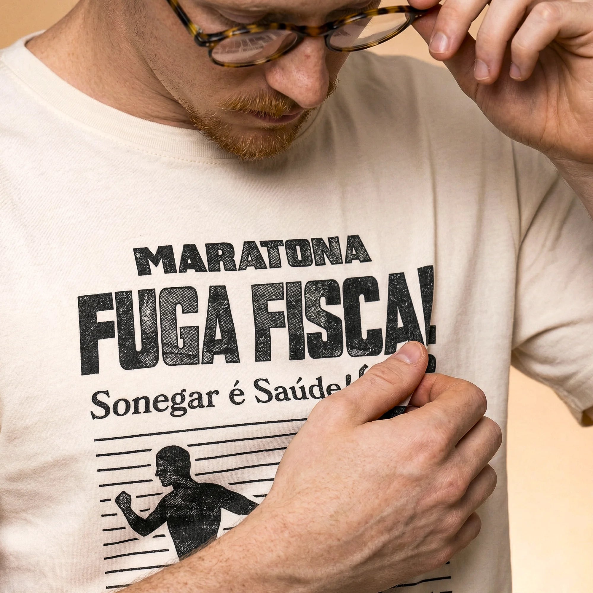 Camiseta Basica MaratonaFiscal Masculina Off-White