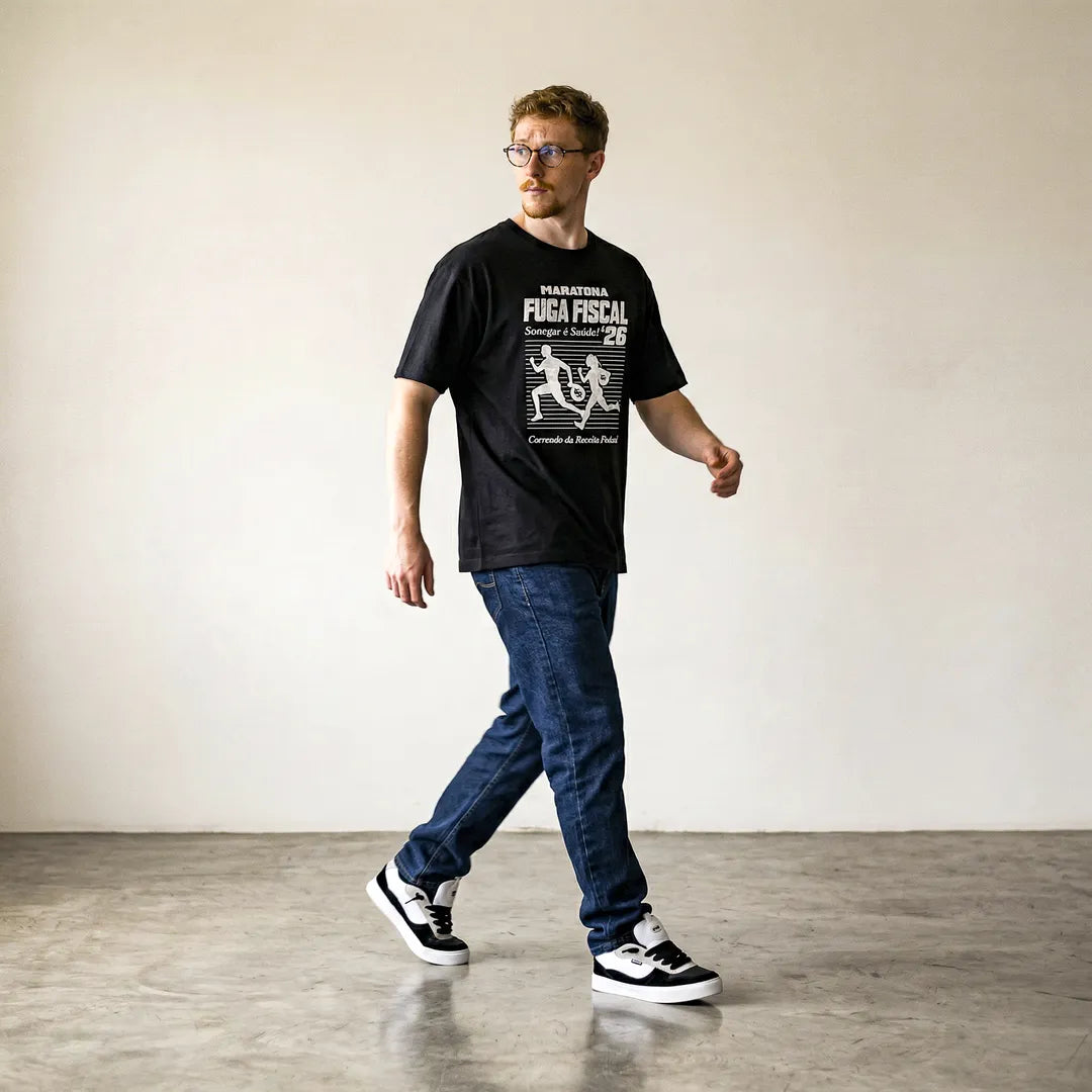 Camiseta Básica Maratona Fuga Fiscal Masculina Preto