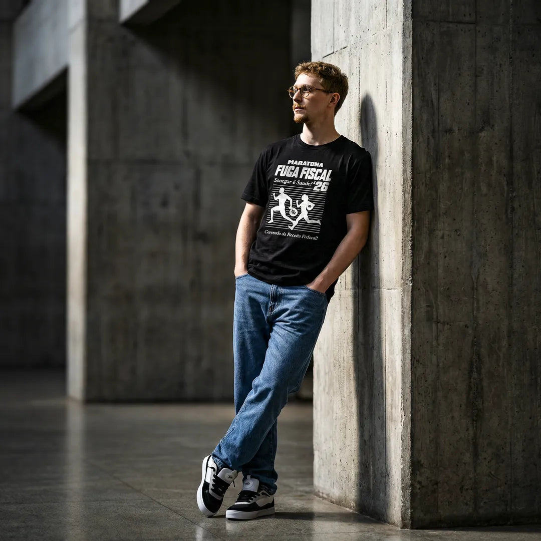 Camiseta Básica Maratona Fuga Fiscal Masculina Preto